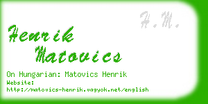 henrik matovics business card